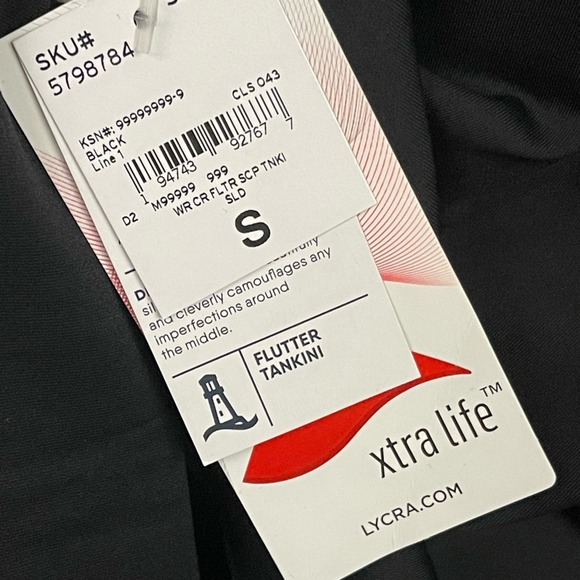 Lands' End Flutter Scoop Neck Tankini Top in‎ Black Size Small NWT - Picture 9 of 9